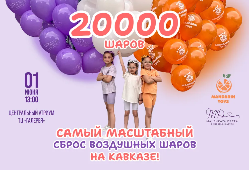 Масштабный сброс шаров в день защиты детей 